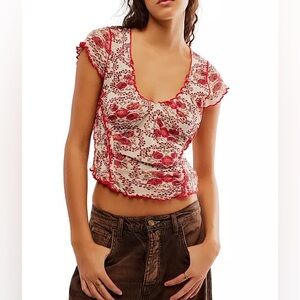 🌻🆕FREE PEOPLE Oh My Baby Tee-Sand Combo-SIZE MEDIUM